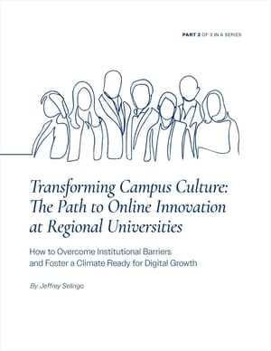 Transforming Campus Culture with a line drawing of a group of people.