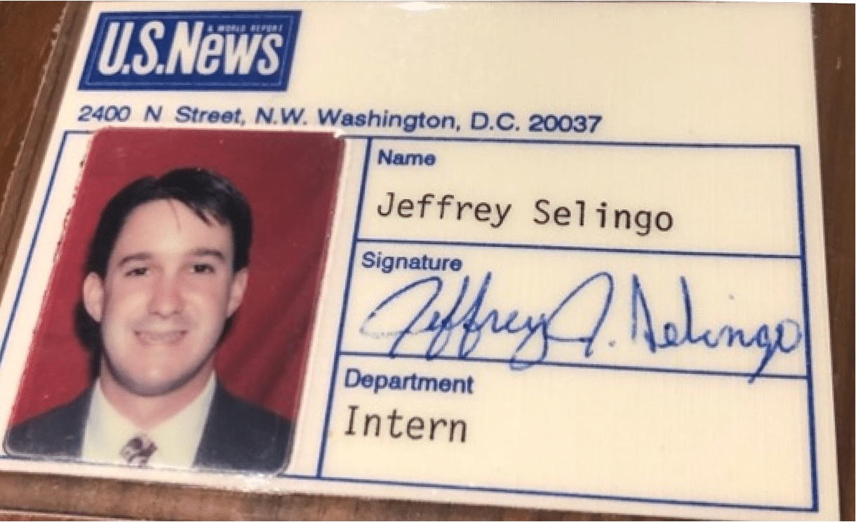 Jeff Selingo's US News Internship Badge