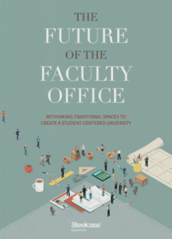 The Future of the Faculty Office Cover with professors gathered in an imaginary breakroom