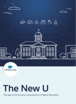 The New U Cover Featuring a blueprint of a college building